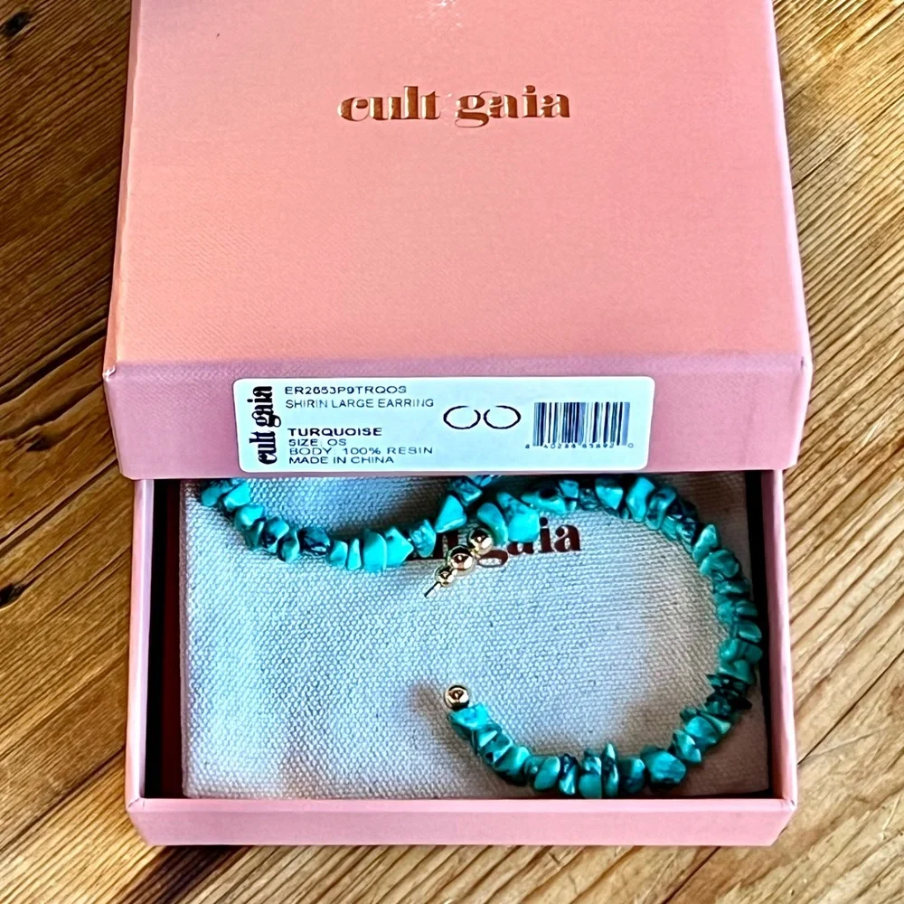 🌺🎉HP🎉🌺 NWT Cult Gaia Shirin Large Hoop Earrings - Picture 9 of 16